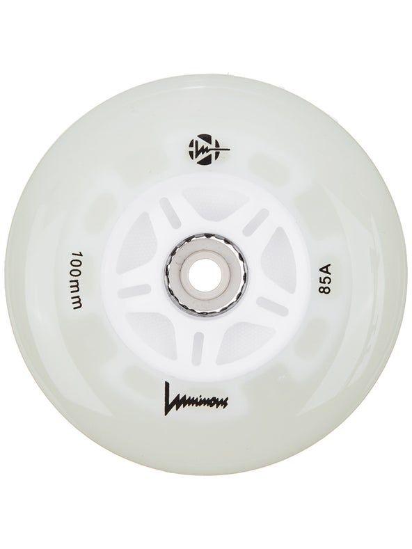 Luminous LED Light-Up Wheels (100mm/85A, White Glow) (4-pack)