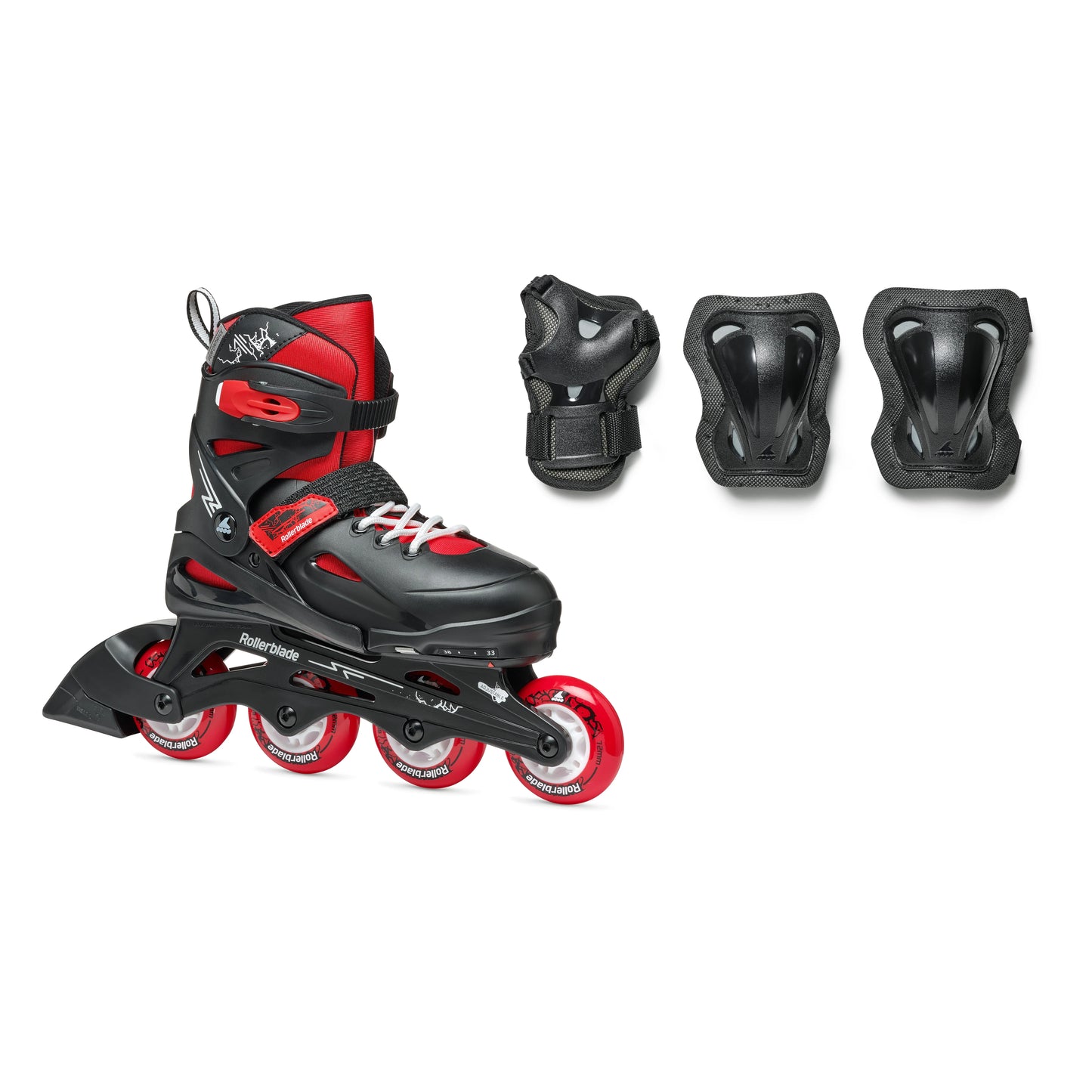 Rollerblade Fury Combo (Adjustable) - Black/Red