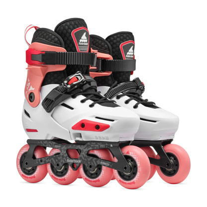 Rollerblade Apex (Adjustable) – Platinum/Coral